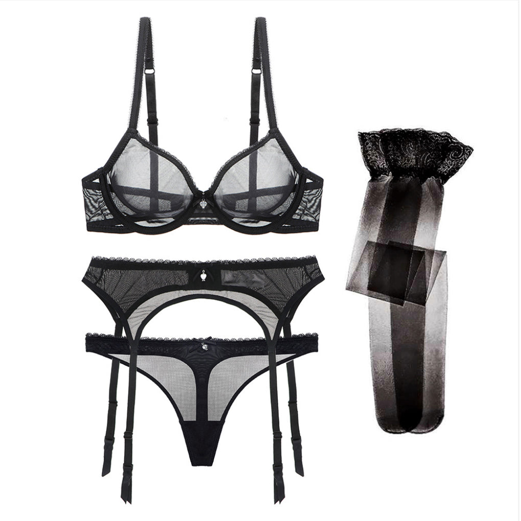 Soft Lace Suspender Duo Set
